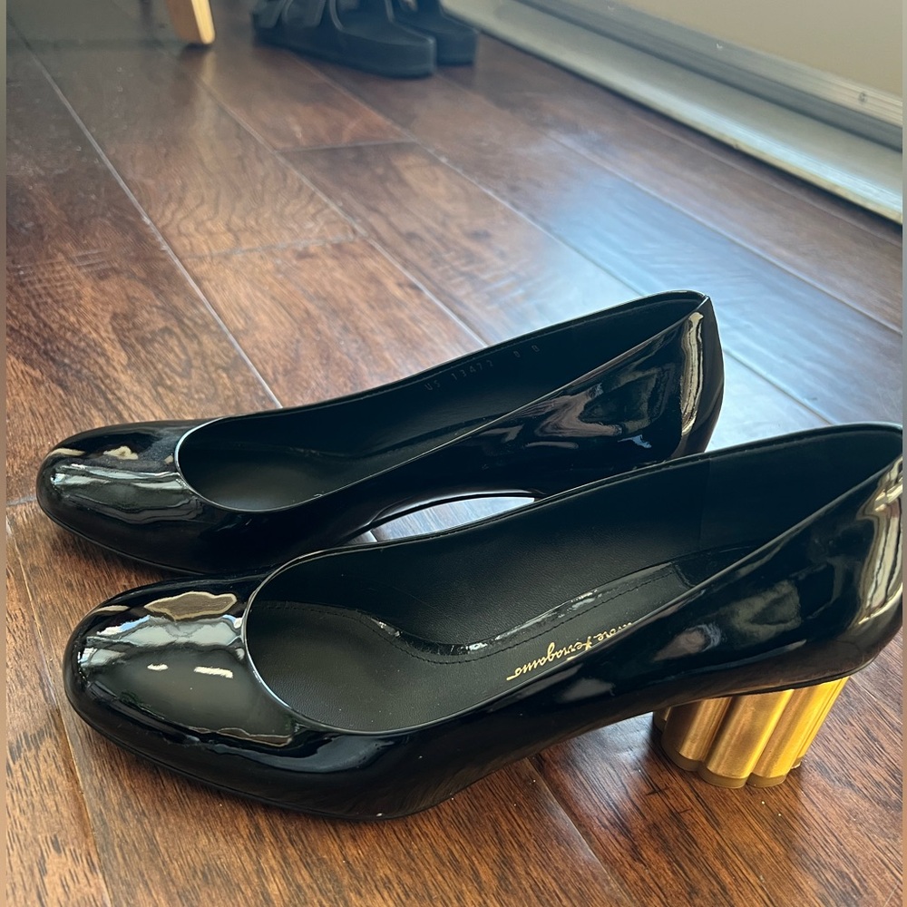 Authentic Ferragamo Lucca Patent Leather Heels